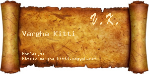 Vargha Kitti névjegykártya