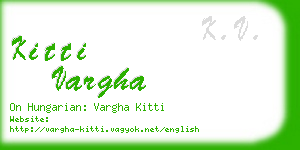 kitti vargha business card